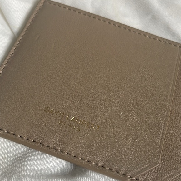 Yves Saint Laurent Lambskin Monogram Loulou Puffer Pouch Clutch Dark Beige - Picture 12 of 16